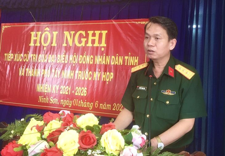 Đại biểu HĐND tỉnh tiếp xúc cử tri xã Bình Minh và phường Ninh Sơn trước kỳ họp thứ 4 HĐND tỉnh